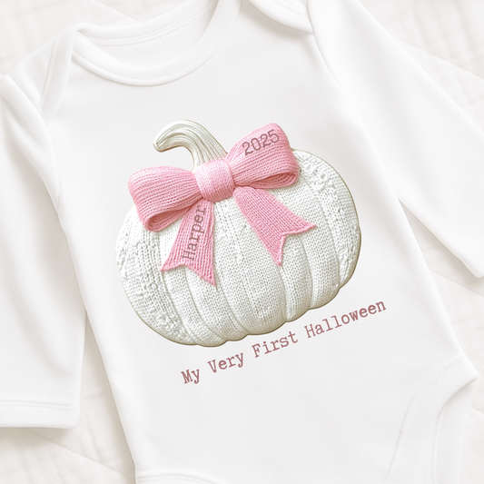 Embroidered Pumpkin Baby Bodysuit