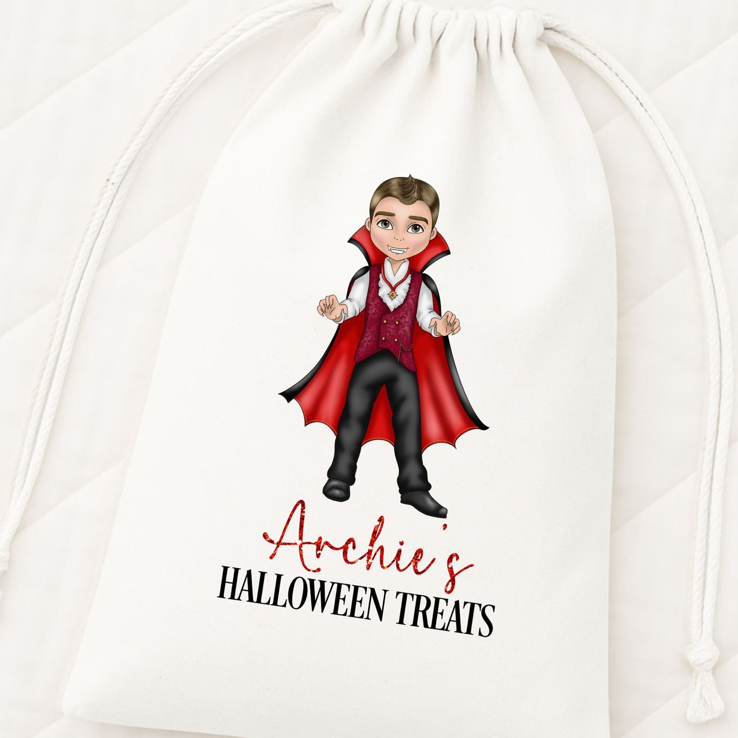 Pumpkin Girl & Vampire Boy Treat Bags