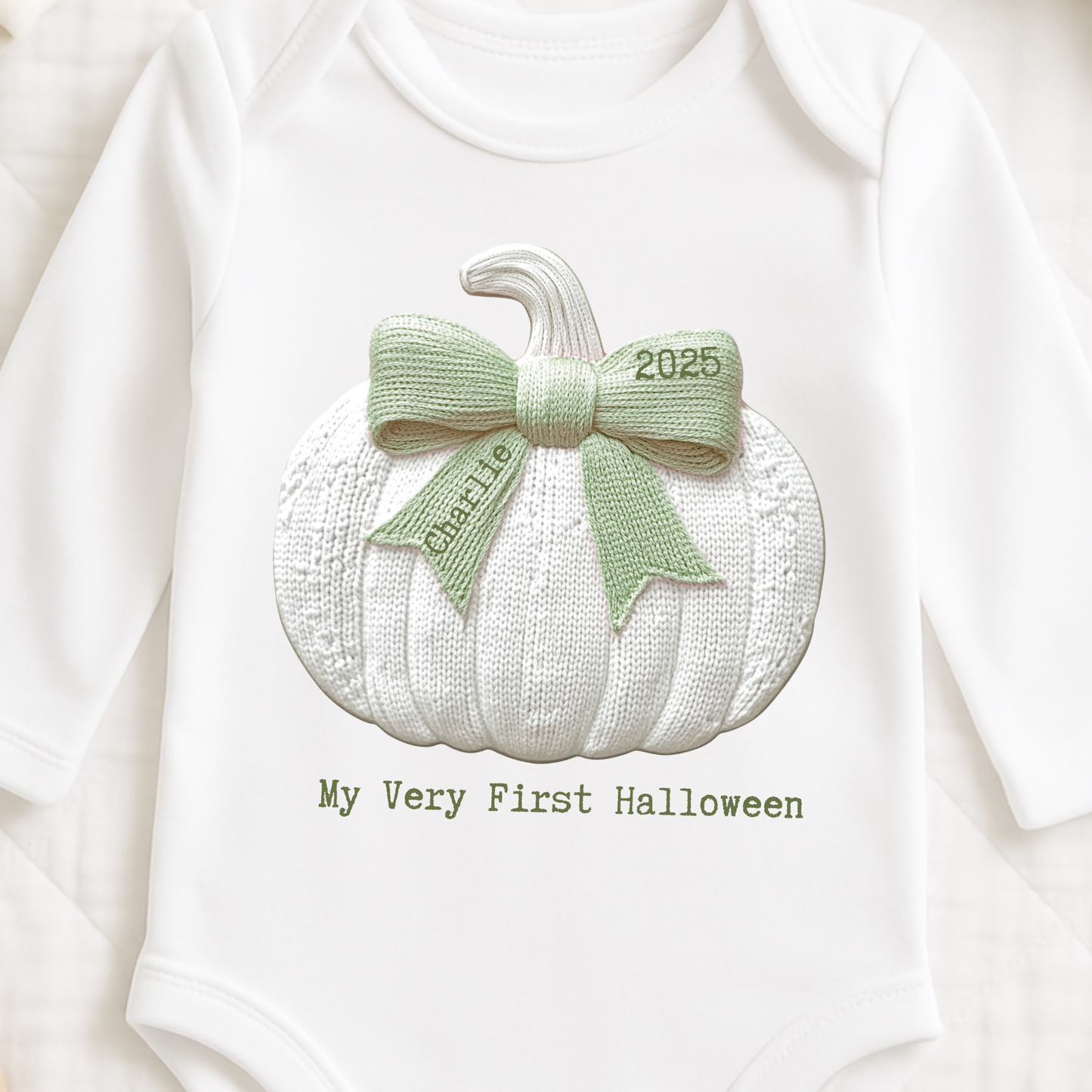 Embroidered Pumpkin Baby Bodysuit
