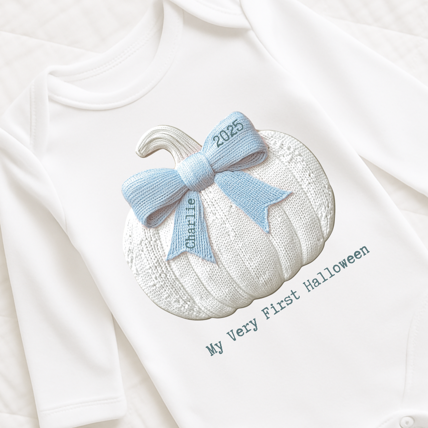 Embroidered Pumpkin Baby Bodysuit