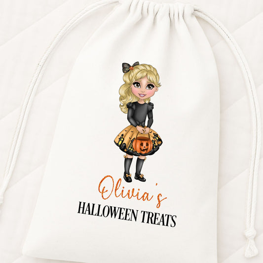 Pumpkin Girl & Vampire Boy Treat Bags
