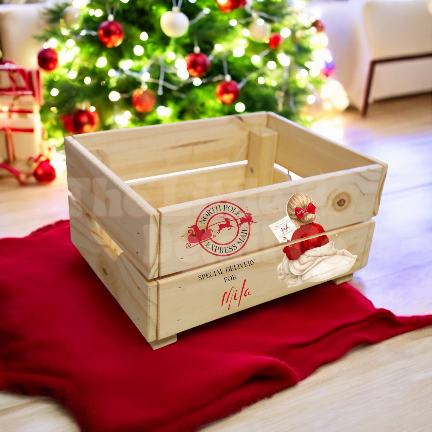 Personalised Wooden Christmas Crate